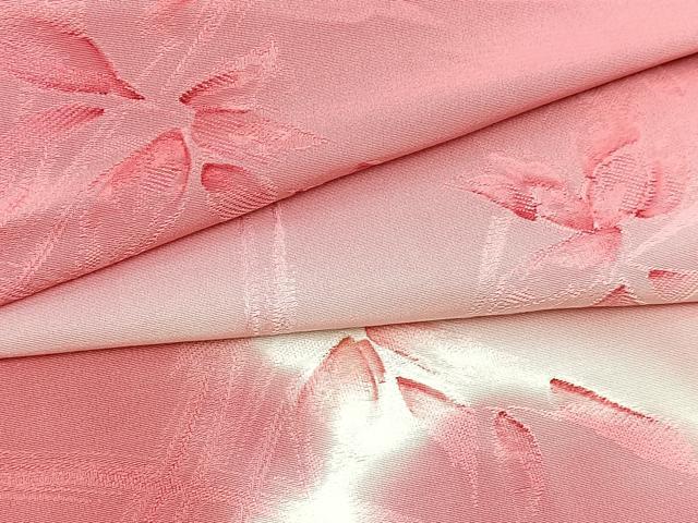 平和屋着物●上質な小紋　地紋起こし　雲重ね花文　正絹　逸品　BAAX9165yc