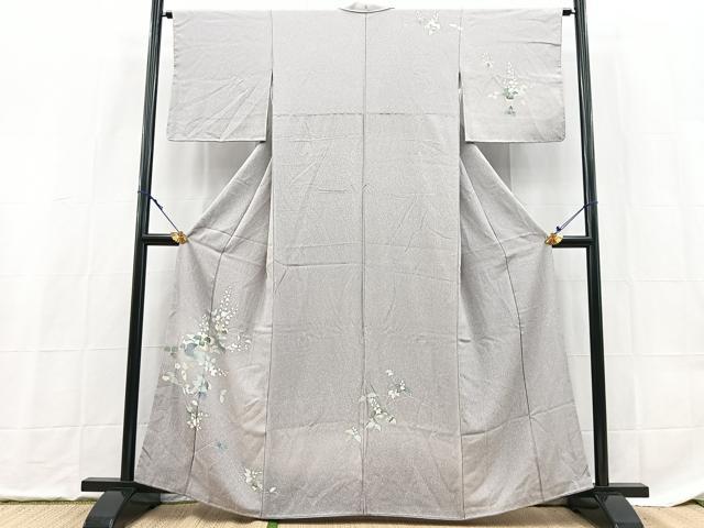 平和屋着物■訪問着　友禅　枝花文　たたき染め　正絹　逸品　未使用　BAAX9169yc