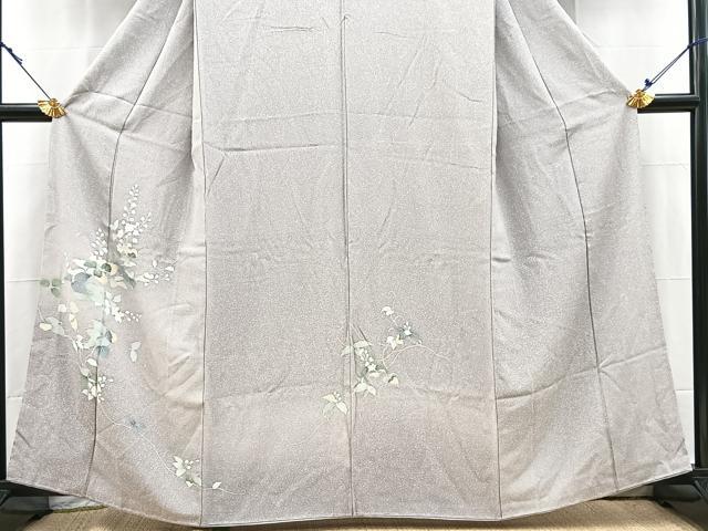 平和屋着物■訪問着　友禅　枝花文　たたき染め　正絹　逸品　未使用　BAAX9169yc