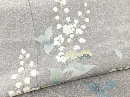 平和屋着物■訪問着　友禅　枝花文　たたき染め　正絹　逸品　未使用　BAAX9169yc