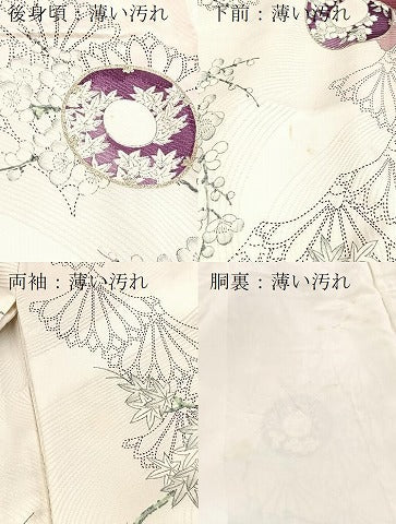 平和屋着物■上質な小紋　花丸文　銀彩　正絹　逸品　BAAX9180yc