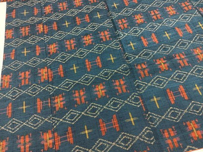 平和屋着物■上質な紬　幾何学文様　正絹　逸品　BAAX9182yc