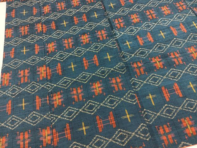 平和屋着物■上質な紬　幾何学文様　正絹　逸品　BAAX9182yc