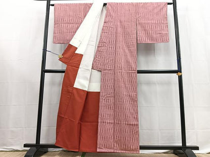 平和屋着物■上質な紬　間道　正絹　逸品　BAAX9183yc