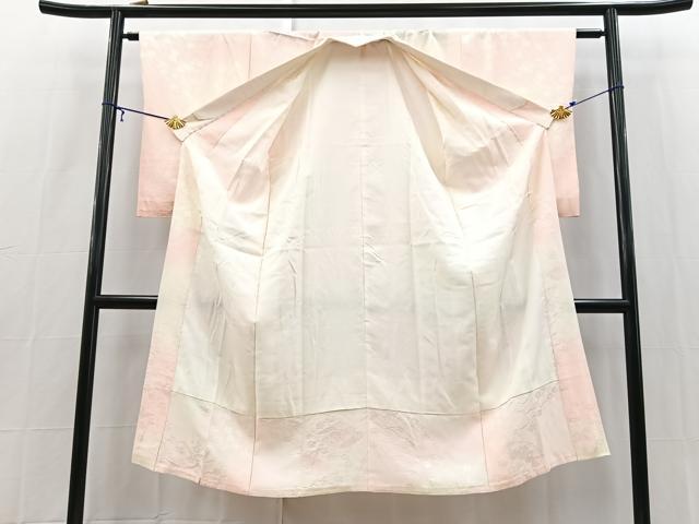平和屋着物■長襦袢　袷　扇面花地紋　暈し染め　正絹　逸品　BAAX9192yc
