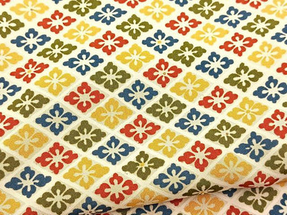 平和屋着物■上質な小紋　型染め　花菱文　正絹　逸品　BAAX9195yc