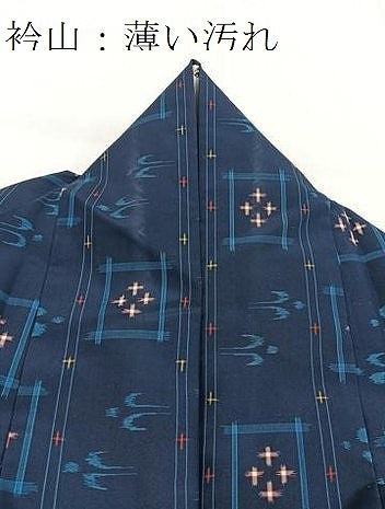平和屋着物■上質な紬　琉球絣文様　正絹　逸品　BAAX9197yc