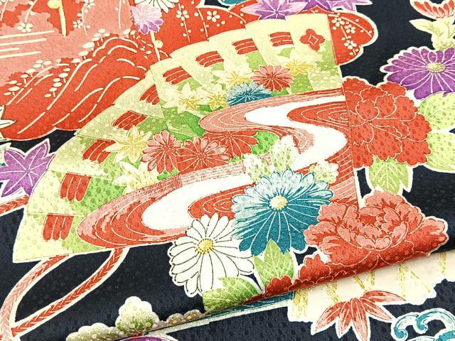 平和屋着物■訪問着　型染め　松竹梅吉祥花文　正絹　逸品　BAAX9198yc