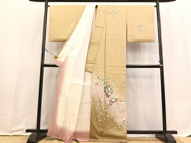 平和屋着物■訪問着　御所車花文　暈し染め　金彩　正絹　逸品　BAAX9200yc