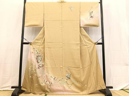 平和屋着物■訪問着　御所車花文　暈し染め　金彩　正絹　逸品　BAAX9200yc