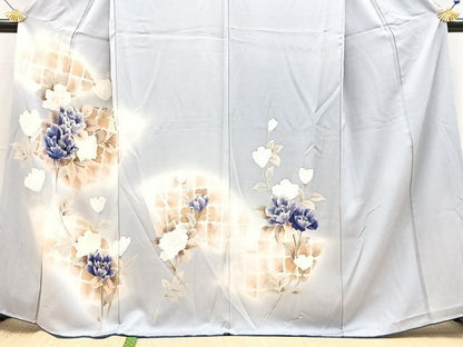平和屋着物■訪問着　手描き　地紙花文　暈し染め　正絹　逸品　BAAX9201yc