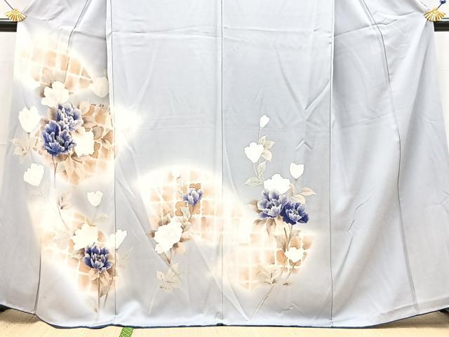 平和屋着物■訪問着　手描き　地紙花文　暈し染め　正絹　逸品　BAAX9201yc