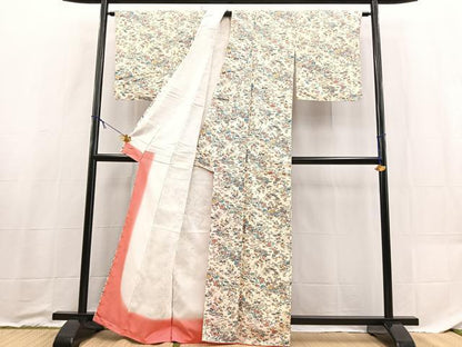 平和屋着物■上質な小紋　御所解花文　正絹　逸品　未使用　BAAX9202yc