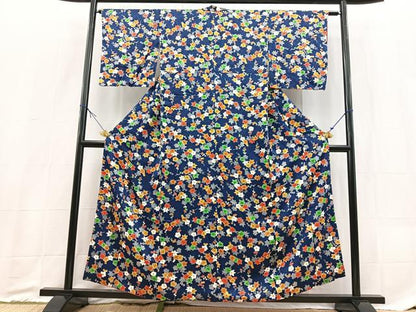 平和屋着物■上質な小紋　草花文　金彩　正絹　逸品　BAAX9207yc