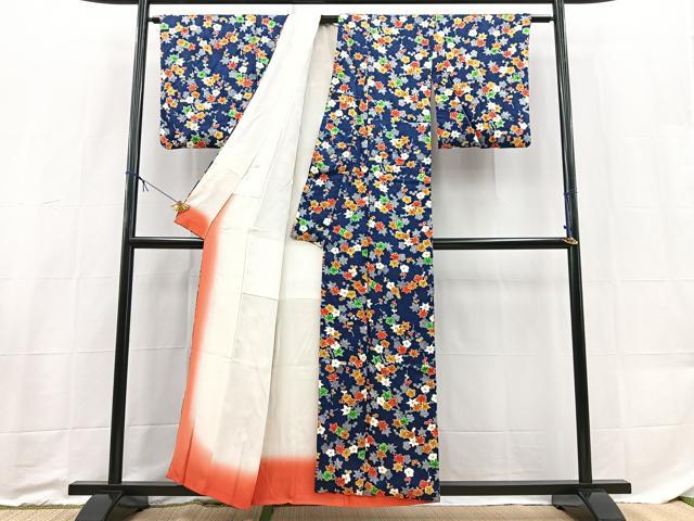 平和屋着物■上質な小紋　草花文　金彩　正絹　逸品　BAAX9207yc