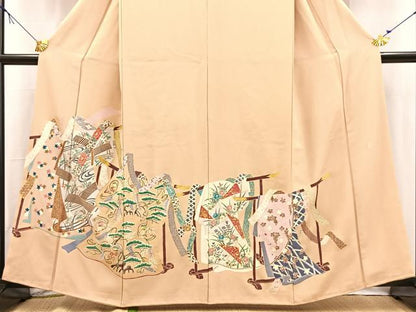 平和屋着物■訪問着　作家物　誰が袖花蝶文　金彩　正絹　逸品　BAAX9208yc