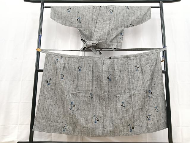 平和屋着物■上質な紬　二部式　鈴文　正絹　逸品　BAAX9212yc