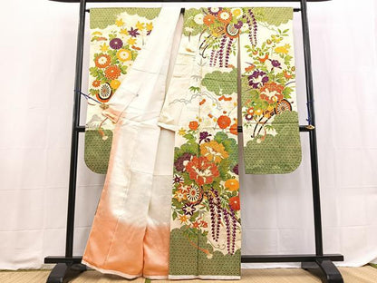 平和屋着物■豪華振袖　駒刺繍　花車文　金彩　正絹　逸品　BAAX9214yc