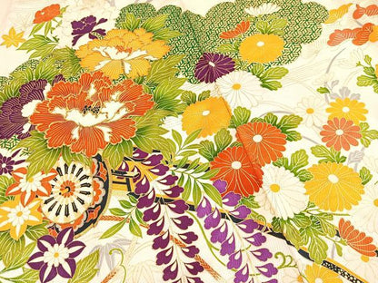 平和屋着物■豪華振袖　駒刺繍　花車文　金彩　正絹　逸品　BAAX9214yc