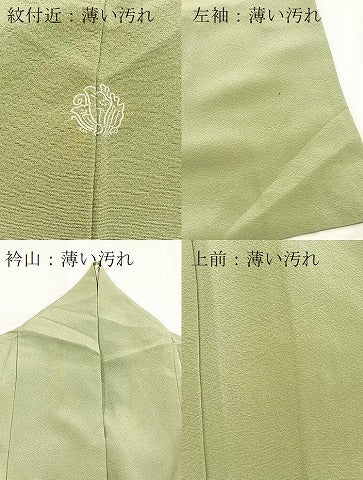 平和屋着物■上質な色無地　作家物　幻の染　岩石染　山葵色　やまと誂製　正絹　逸品　BAAX9217yc