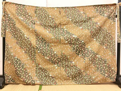 平和屋着物■小紋　二部式　草花文　金彩　洗える着物　BAAX9221yc