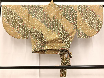 平和屋着物■小紋　二部式　草花文　金彩　洗える着物　BAAX9221yc