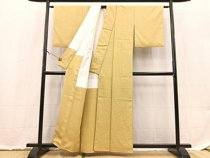 平和屋着物■色無地　花尽くし地紋　木蘭色　洗える着物　BAAX9224yc