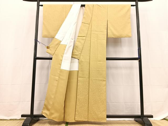 平和屋着物■色無地　花尽くし地紋　木蘭色　洗える着物　BAAX9224yc