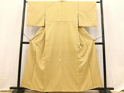 平和屋着物■色無地　花尽くし地紋　木蘭色　洗える着物　BAAX9224yc