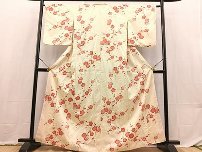 平和屋着物■小紋　枝梅文　洗える着物　BAAX9225yc