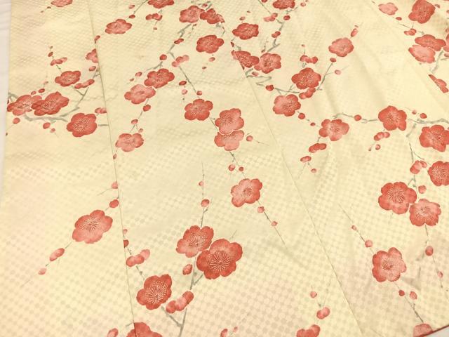 平和屋着物■小紋　枝梅文　洗える着物　BAAX9225yc