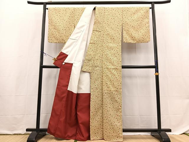平和屋着物■小紋　桜散らし　洗える着物　BAAX9228yc