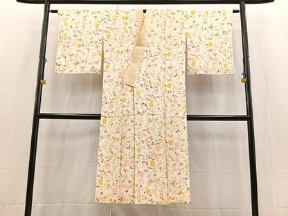 平和屋着物■長襦袢　袷　更紗花文　洗える着物　BAAX9234yc