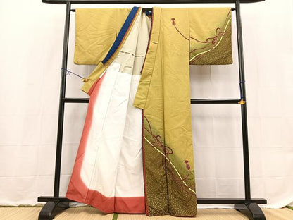 平和屋着物■訪問着　胴抜き仕立て　結び紐文　暈し染め　金彩　十二単風　洗える着物　BAAX9239yc