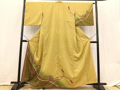 平和屋着物■訪問着　胴抜き仕立て　結び紐文　暈し染め　金彩　十二単風　洗える着物　BAAX9239yc