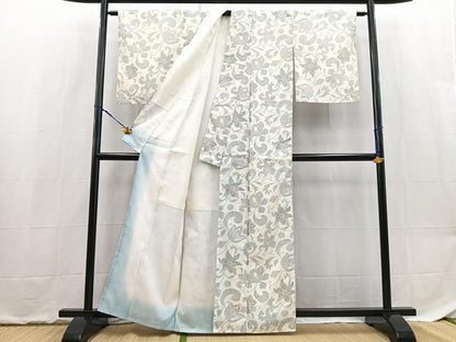 平和屋着物■小紋　更紗花文　洗える着物　BAAX9240yc