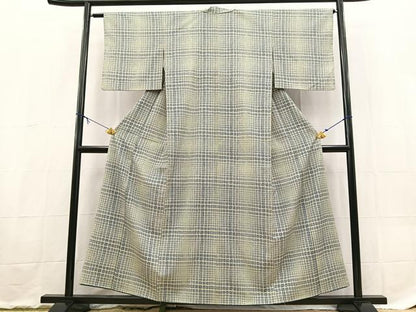 平和屋着物■小紋　幾何学花文　洗える着物　BAAX9242yc