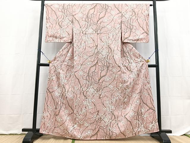 平和屋着物■小紋　枝花文　洗える着物　未使用　BAAX9246yc