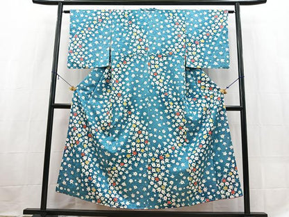 平和屋着物■小紋　舞花文　洗える着物　BAAX9260yc