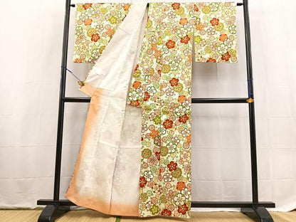 平和屋着物■小紋　花尽くし　洗える着物　BAAX9264yc