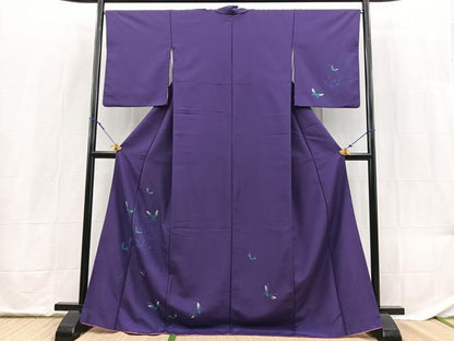 平和屋着物■訪問着　花蝶文　金銀彩　洗える着物　BAAX9274yc