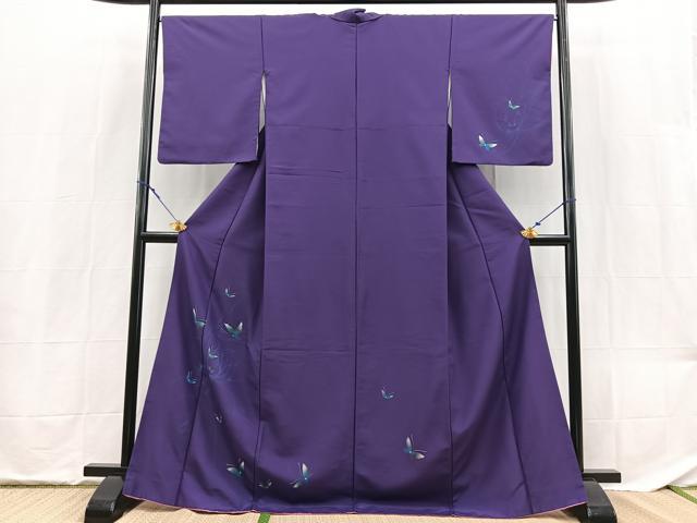平和屋着物■訪問着　花蝶文　金銀彩　洗える着物　BAAX9274yc