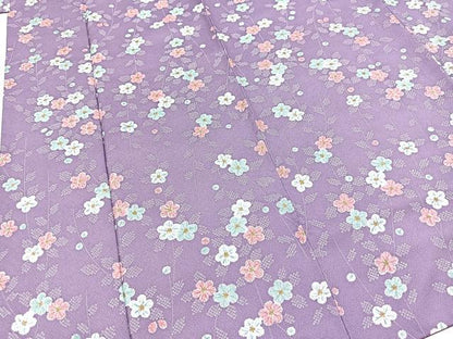 平和屋着物■小紋　草花文　洗える着物　BAAX9279yc