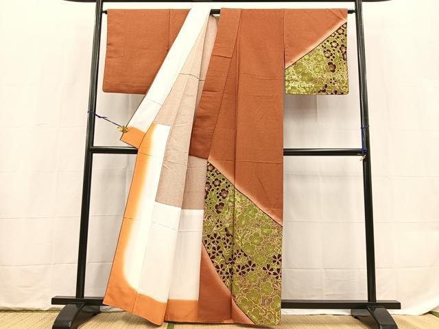 平和屋着物■訪問着　胴抜き仕立て　梅桜文　暈し染め　金彩　洗える着物　BAAX9281yc