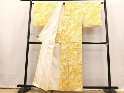 平和屋着物■小紋　草花文　洗える着物　BAAX9284yc