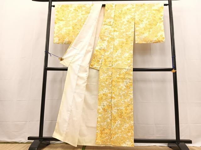 平和屋着物■小紋　草花文　洗える着物　BAAX9284yc