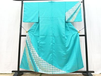 平和屋着物■訪問着　背抜き仕立て　箔散らし文様　金彩　洗える着物　BAAX9296yc