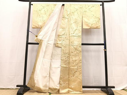 平和屋着物■小紋　枝梅文　暈し染め　金彩　洗える着物　BAAX9297yc
