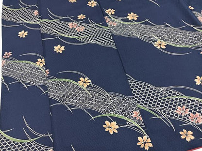 平和屋着物■小紋　吉祥花文　洗える着物　BAAX9299yc