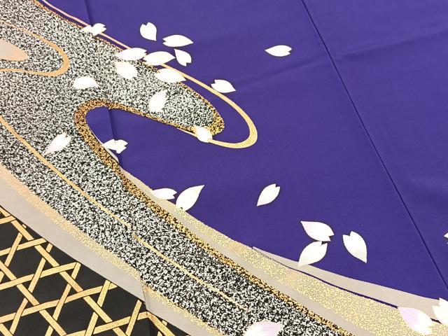 平和屋着物■訪問着　背抜き仕立て　桜散らし　金彩　洗える着物　BAAX9309yc